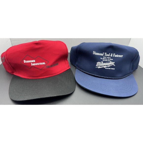 The Unbranded Brand Other - 2 Vtg Milwaukee Electric Tools ~ Des Moines IA Iowa ~ Rope Hat Cap Snapback
